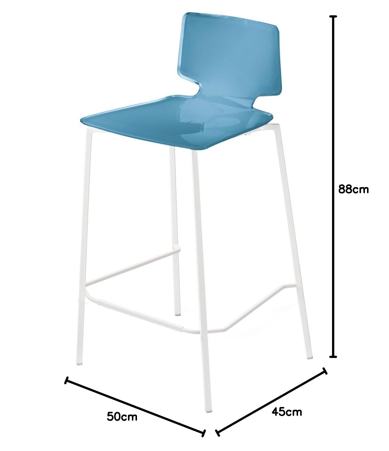 Amazon.co.jp: guzzini(グッチーニ) スツール シーブルー 50 x 45 x